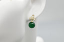 Green Gem Flower Drop Earrings