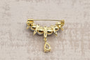 Elegant Grey Pearl & Crystal Drop Brooch