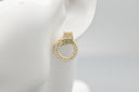 Elegant Pearl-Embellished Hoop Earrings