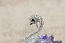 Elegant Pavé Zirconia Swan Stud Earrings
