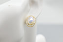 Oval Opal Halo Stud Earrings