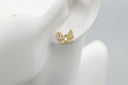 Delicate Butterfly Zirconia Stud Earrings
