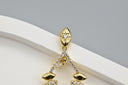 Gold Leaf Crystal Drop Earrings