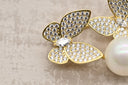Butterfly Pearl Crystal Brooch