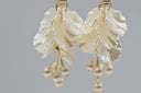 Romantic Cascading Petal & Pearl Drop Earrings