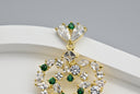 Crystal & Emerald Heart Drop Earrings