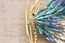 Radiant Multi-Color Crystal Butterfly Wing Brooch