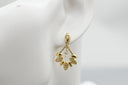Gold Leaf Crystal Drop Earrings