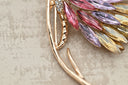 Radiant Multi-Color Crystal Butterfly Wing Brooch