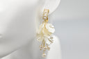 Romantic Cascading Petal & Pearl Drop Earrings