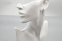 Elegant Pearl & Crystal Bow Drop Earrings
