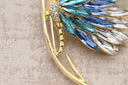 Radiant Multi-Color Crystal Butterfly Wing Brooch