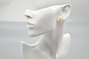 Chic Enamel Floral Stud Earrings with Dazzling Zirconia