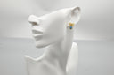 Blue Bow Drop Earrings
