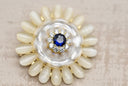Elegant Crystal Bloom Brooch with Sapphire Center
