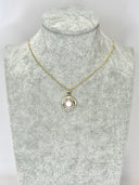 Lustrous Pearl Circle Pendant Necklace