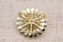 Elegant Crystal Bloom Brooch with Sapphire Center