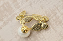 Butterfly Pearl Crystal Brooch