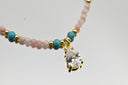 Emerald & Jade Leaf Charm Necklace