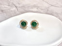 Jade Round Stud Earrings