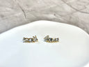 Elegant Curved Drop Sterling Silver Cubic Zirconia Earrings