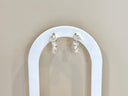 Elegant Curved Drop Sterling Silver Cubic Zirconia Earrings