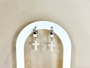 Sterile Silver Cross Hoop Earrings