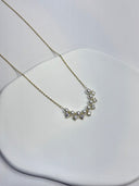 Pearl & Zirconia Crescent Necklace
